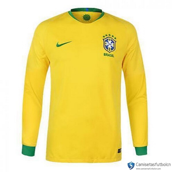 Camiseta Seleccion Brasil Primera equipo ML 2018 Amarillo